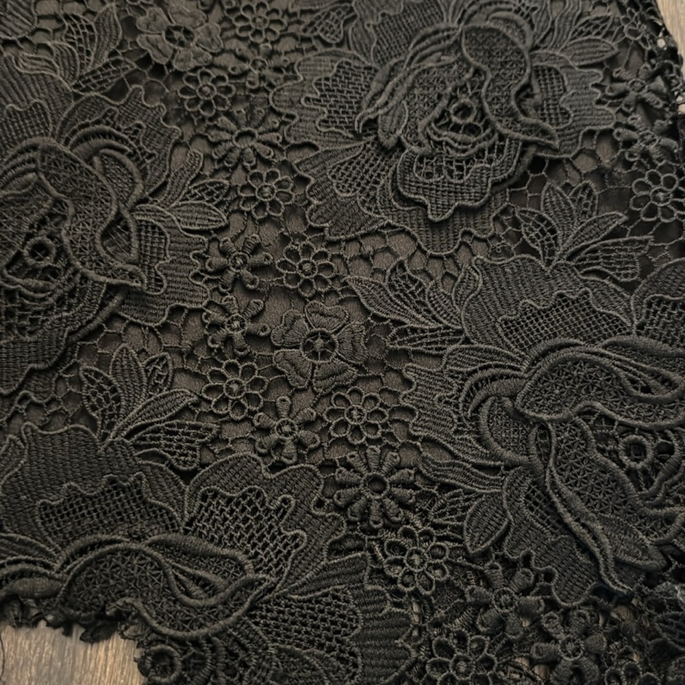 LUCY PARIS BLACK LACE FLOWER EMBROIDERED MINI SKIRT SIZE MEDIUM - Picture 2 of 4